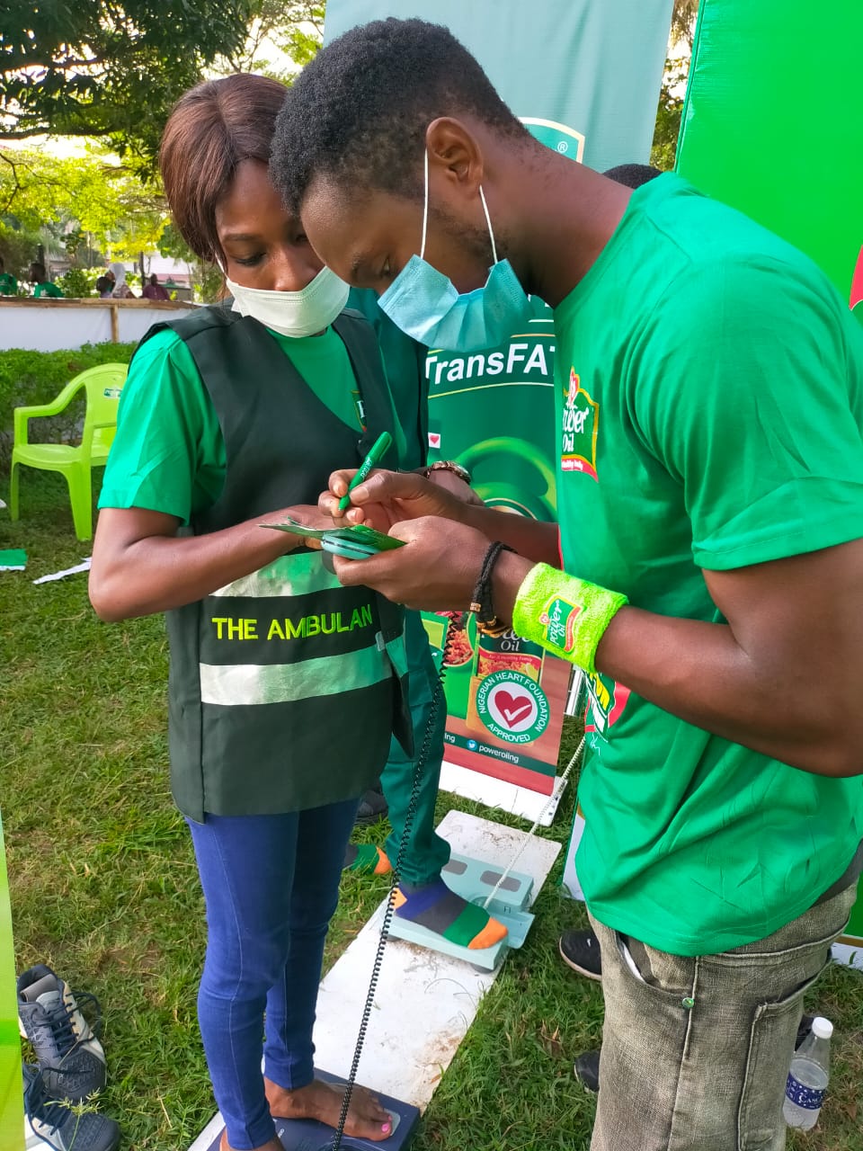 The ambulance company medics at an event in Lagos.